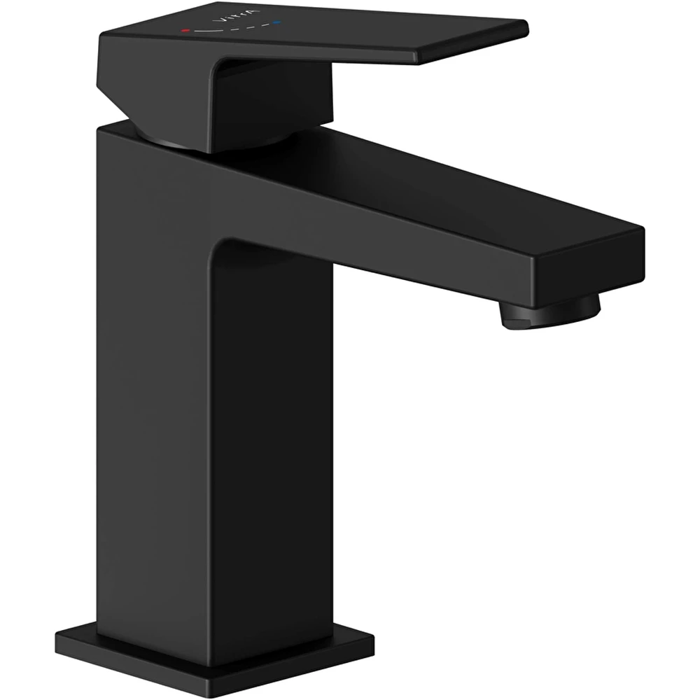 Vitra Minimax Square Blueco Mat Siyah Lavabo Bataryası - A4372036ENR