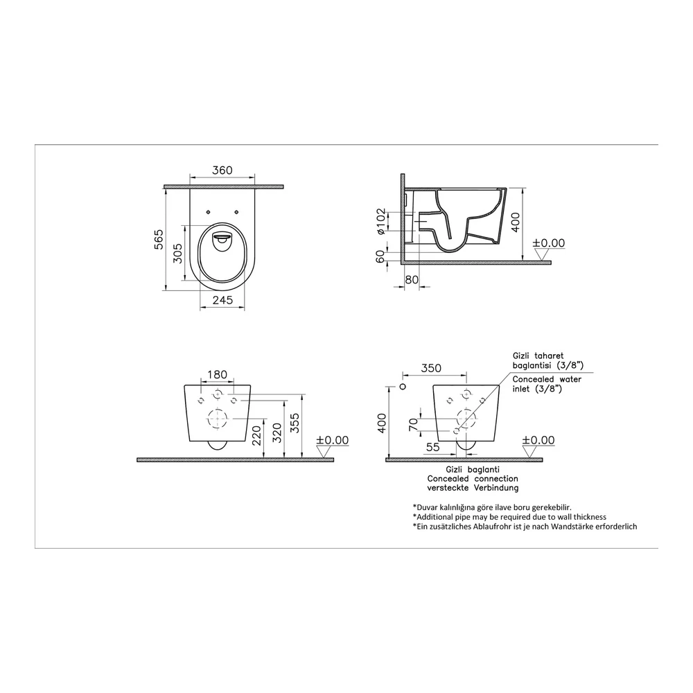 VitrA Nest Asma Klozet QuantumFlush 7870B403-0090 3