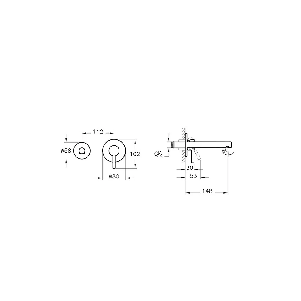 Vitra Origin 2 Rozetli Mat Siyah Ankastre Lavabo Bataryası A4258136WTC 2
