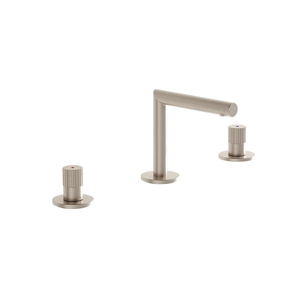 Vitra Origin 3 Delikli Fırçalanmış Nikel Lavabo Bataryası A4258334