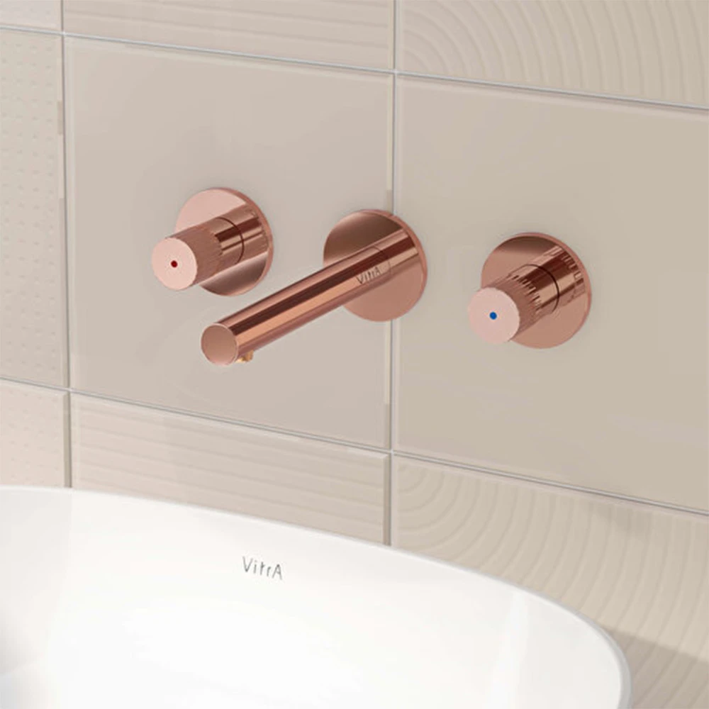 Vitra Origin 3 Rozetli Soft Bakır Ankastre Lavabo Bataryası A4258229 4