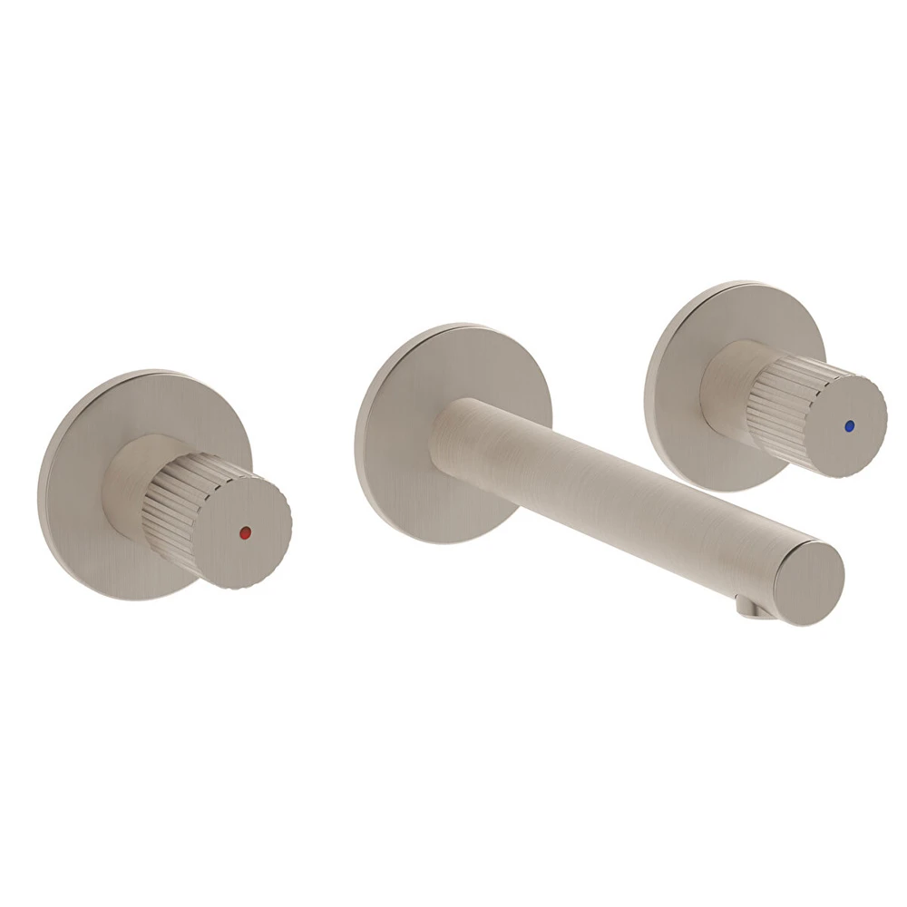 Vitra Origin 3 Rozetli Fırçalanmış Nikel Ankastre Lavabo Bataryası A4258234