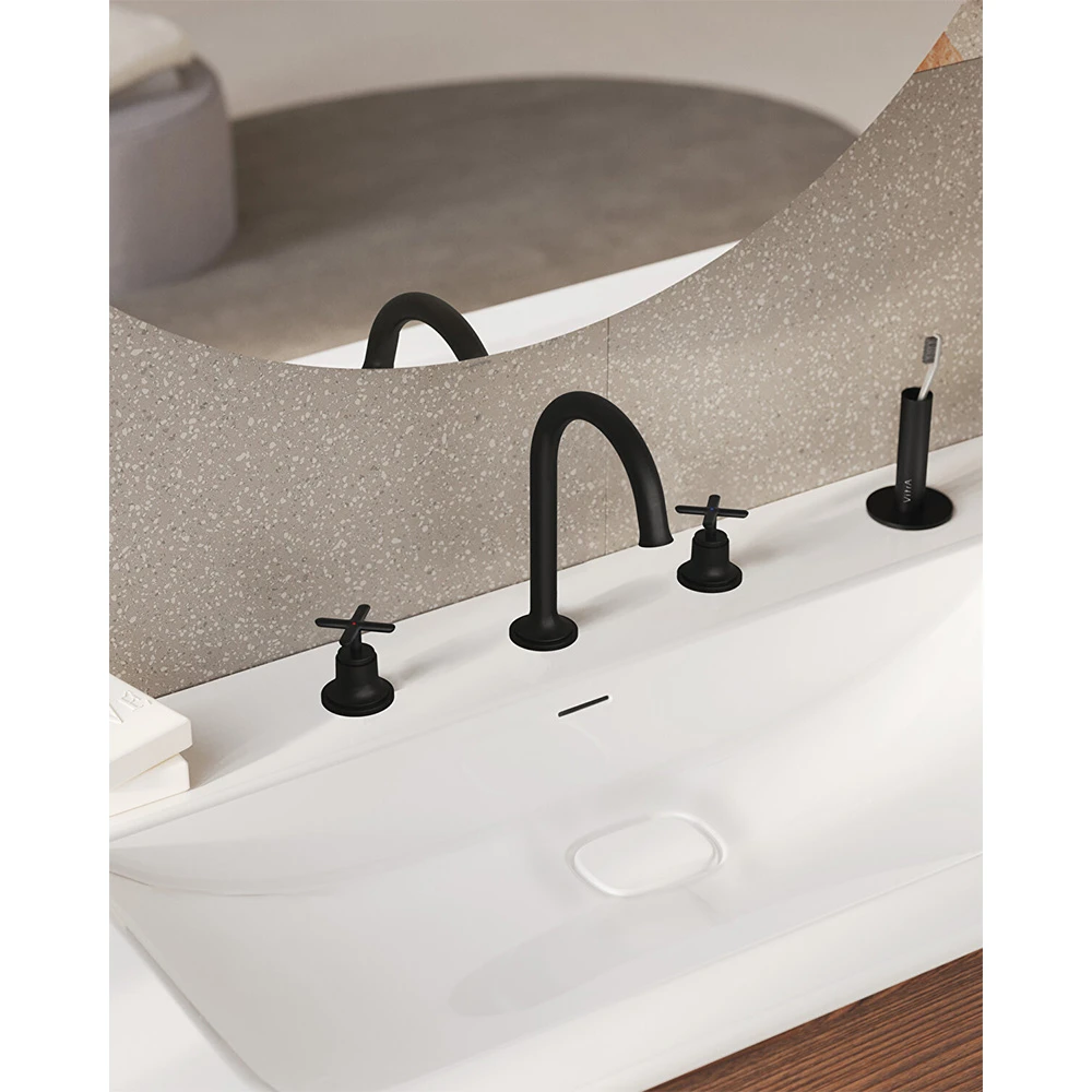 Vitra Origin Classic 3 Delikli Mat Siyah Lavabo Bataryası A4289136 2