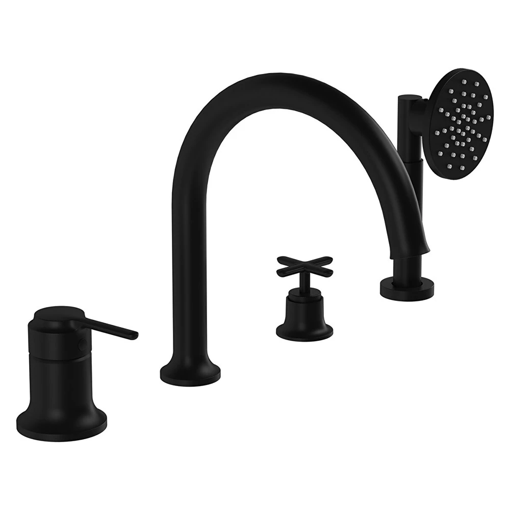 Vitra Origin Classic 4 Delikli Mat Siyah Küvet Bataryası A4290036