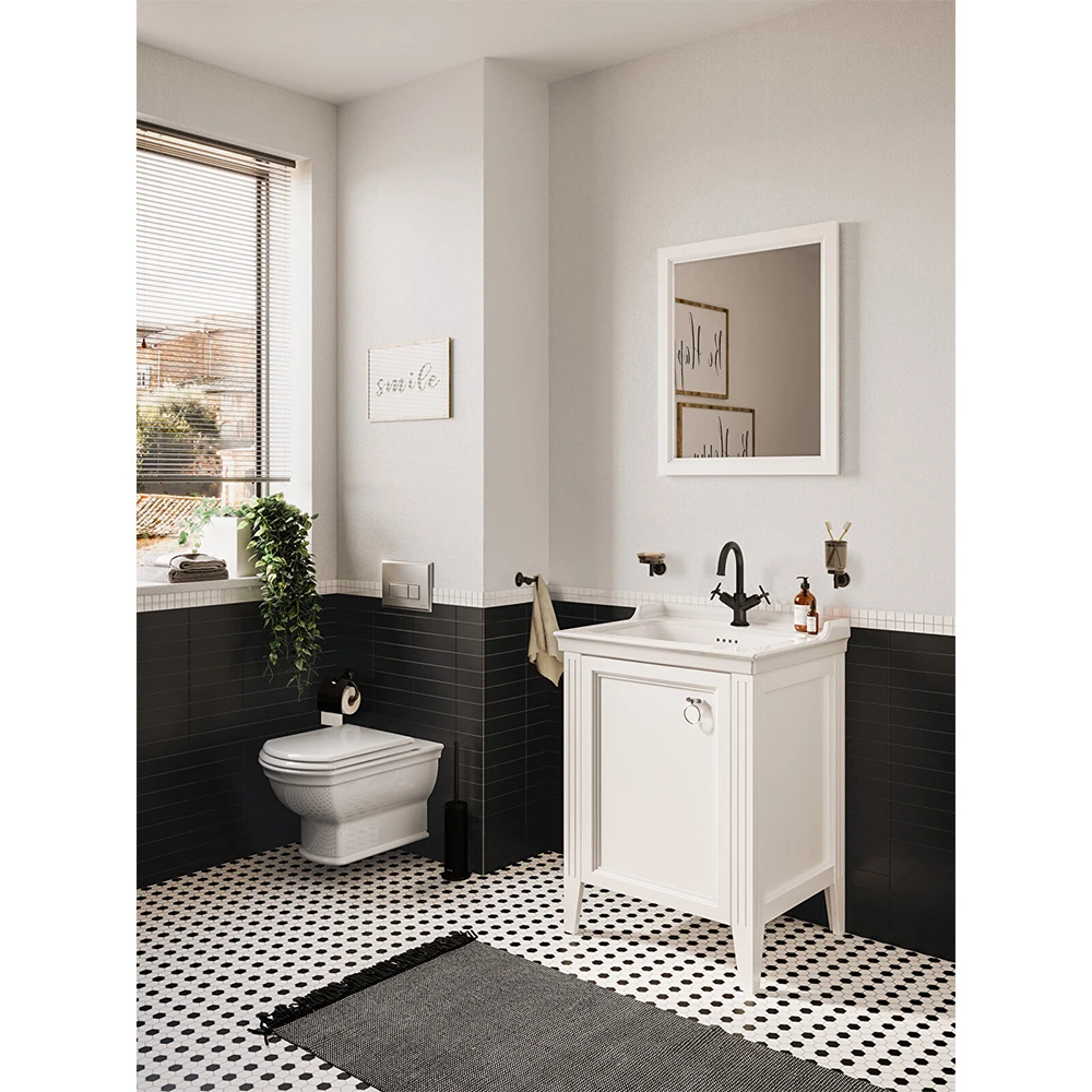 Vitra Origin Classic Çift Kumandalı Mat Siyah Lavabo Bataryası A4288436 2