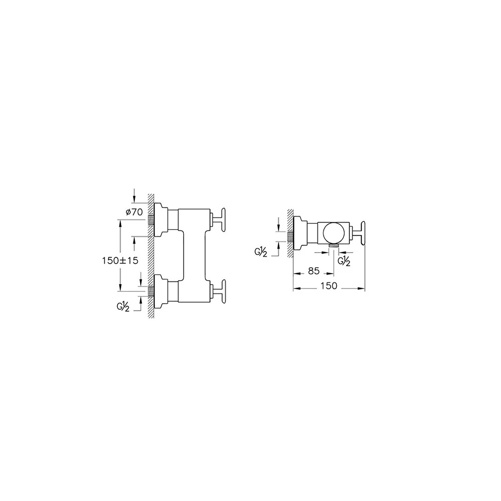 Vitra Origin Classic Fırçalanmış Altın Duş Bataryası A4289425