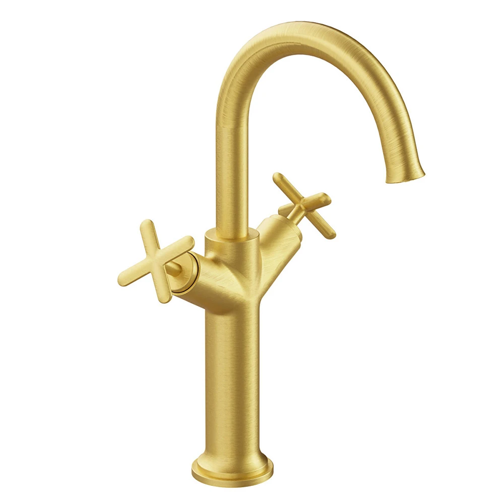 Vitra Origin Classic Fırçalanmış Altın Yüksek Lavabo Bataryası A4288625