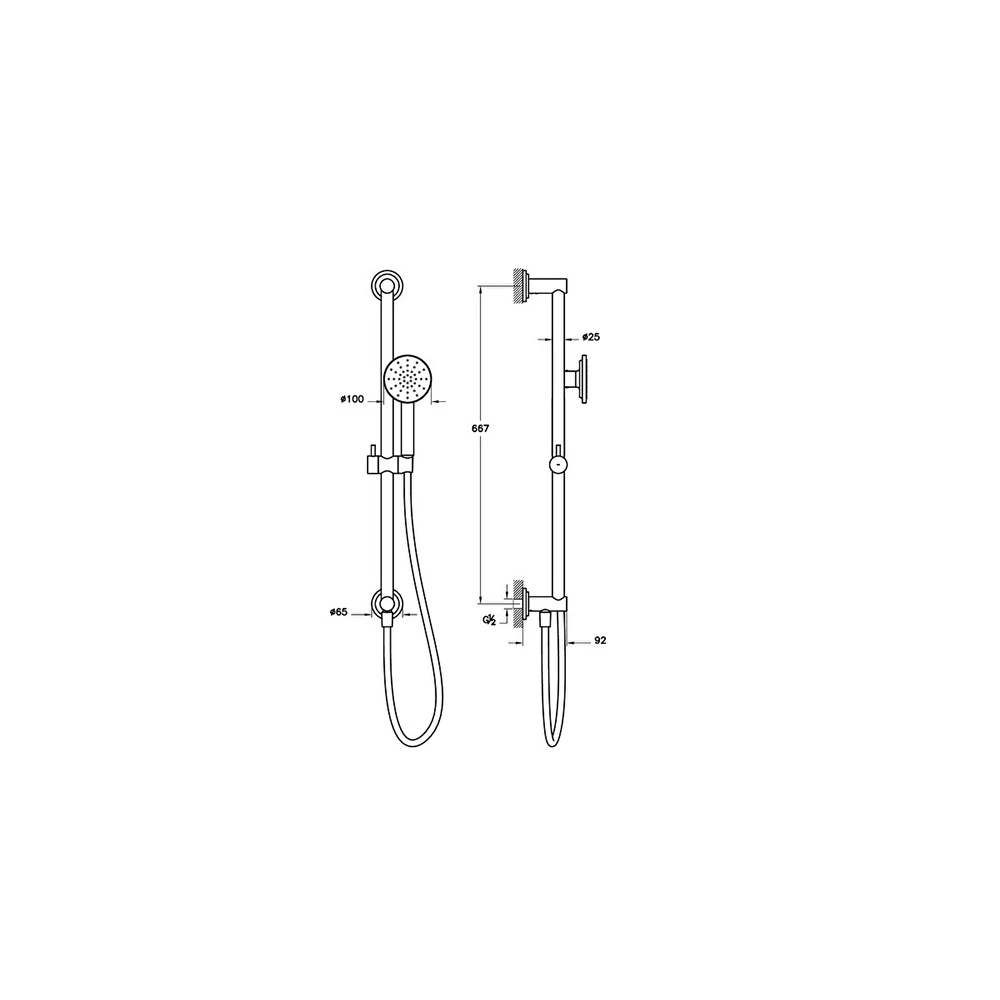 Vitra Origin Classic Mat Siyah Sürgülü El Duşu Takımı A4579636 2