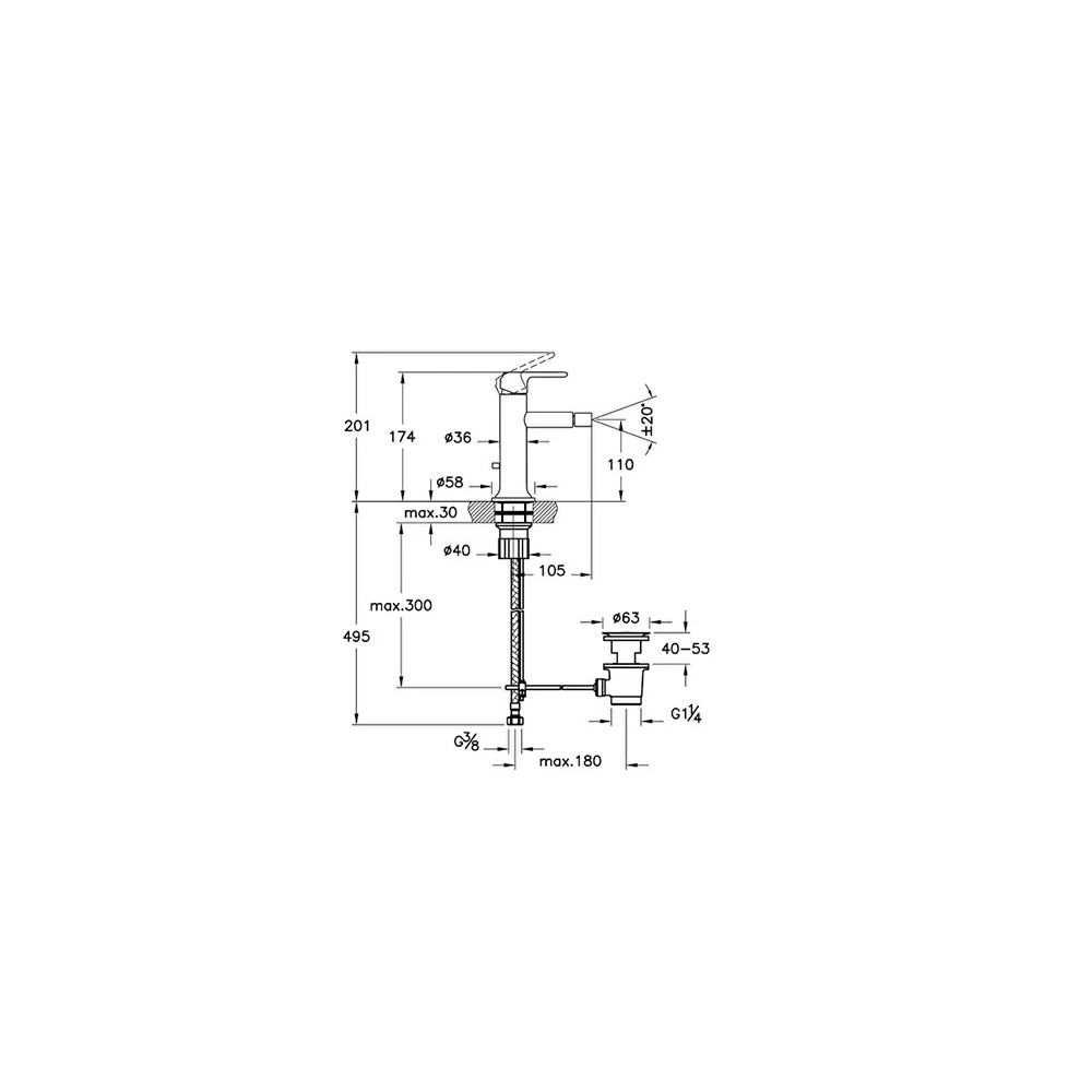 Vitra Origin Classic Sifon Kumandalı Bide Bataryası A42888 2
