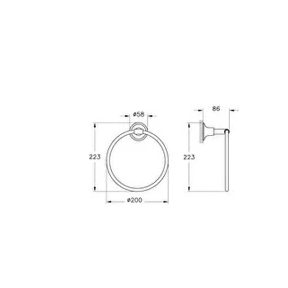 Vitra Origin Classic Siyah Halka Havluluk A4452436 2