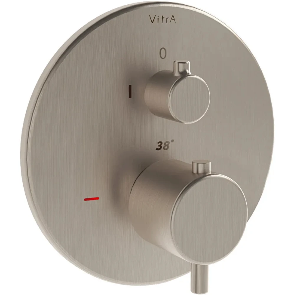 Vitra Origin Fırçalanmış Nikel Ankastre Termostatik Duş Bataryası - A4267234