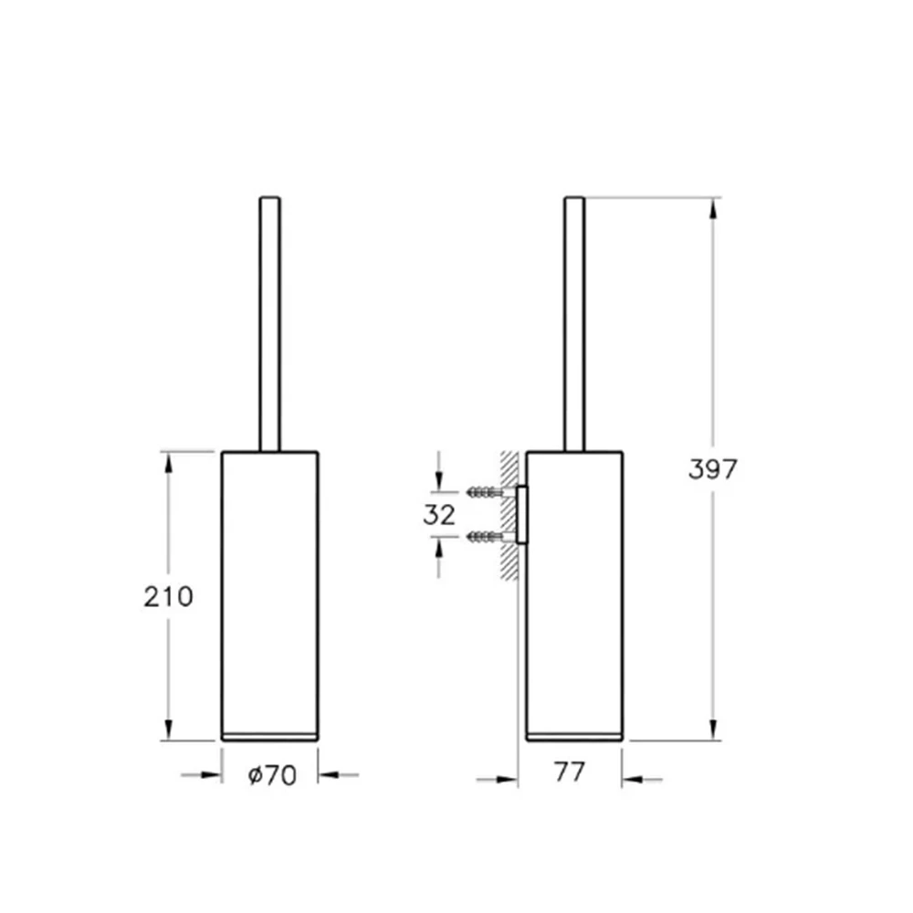 Vitra Origin Fırçalanmış Nikel Duvardan Tuvalet Fırçalığı A4489434 2