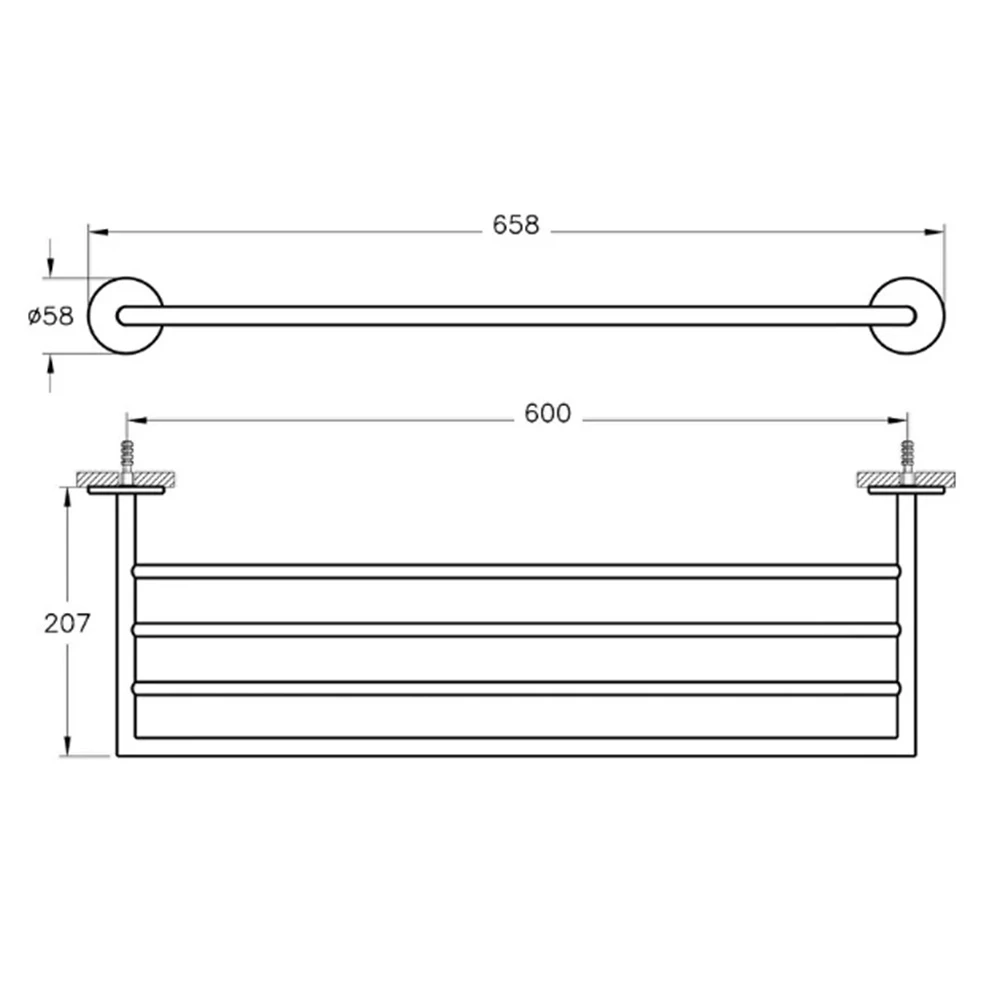 Vitra Origin Fırçalanmış Nikel Üçlü Havluluk A4489934 2