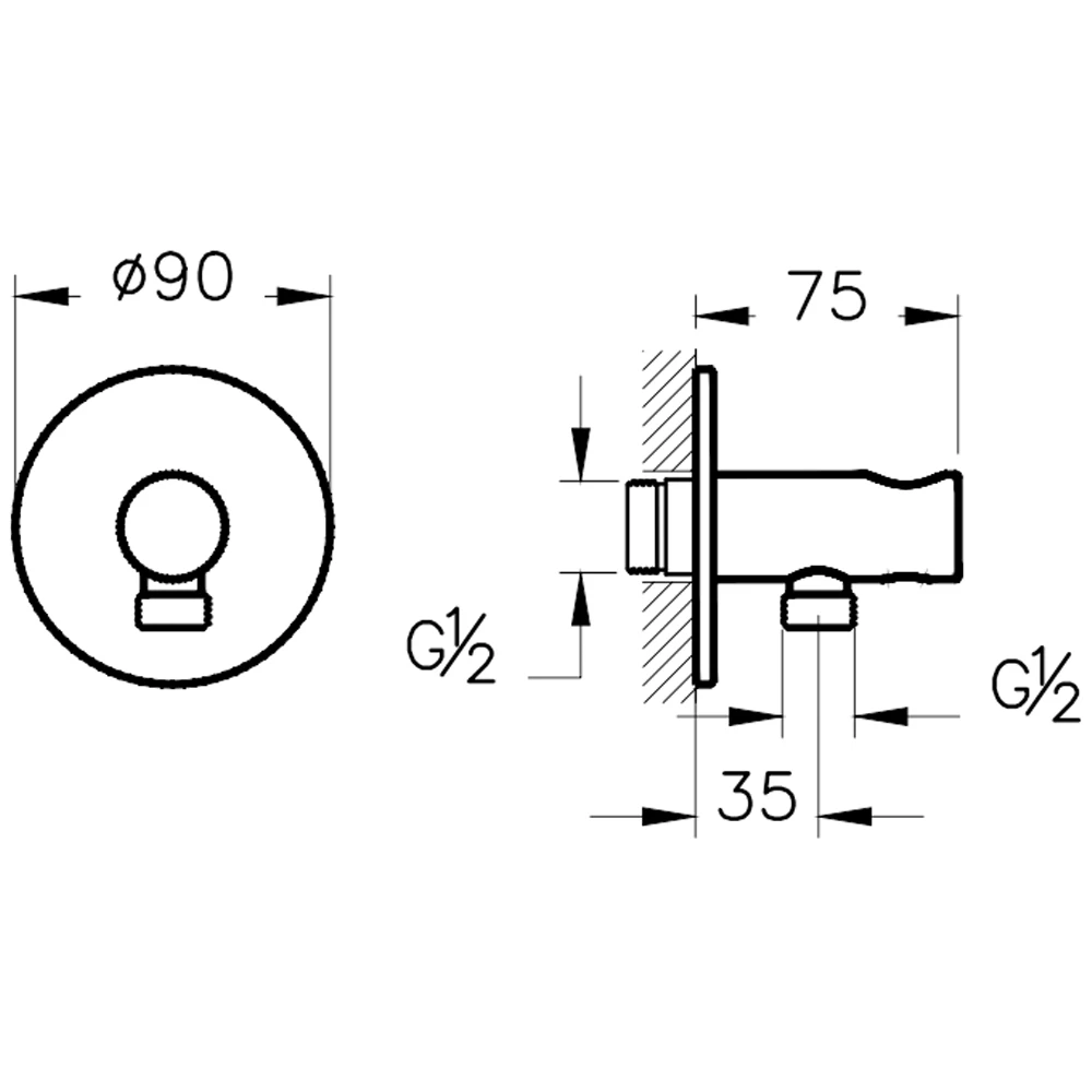 Vitra Origin Fırçalı Bakır Ankastre El Duşu Çıkışı - A4262524 2