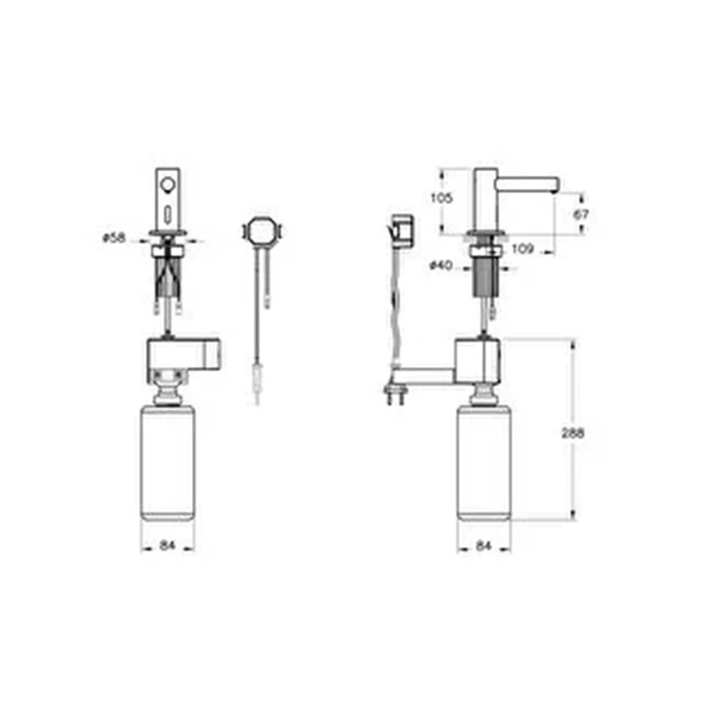 Vitra Origin Mat Siyah Tezgah Üzeri Temassız Elektrikli Kısa Sıvı Sabunluk A4475836WTC 2
