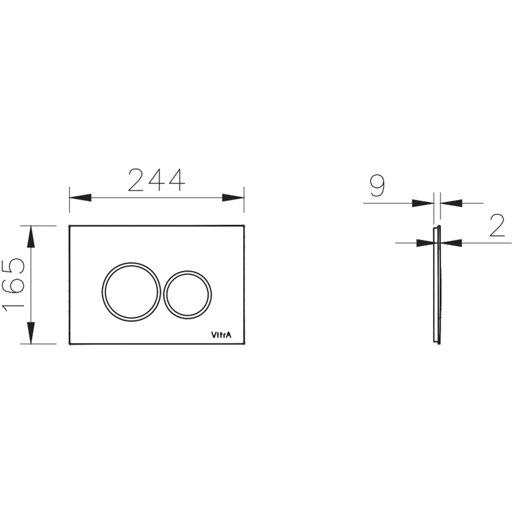 Vitra Origin Siyah Kumanda Paneli - 740-2450 2
