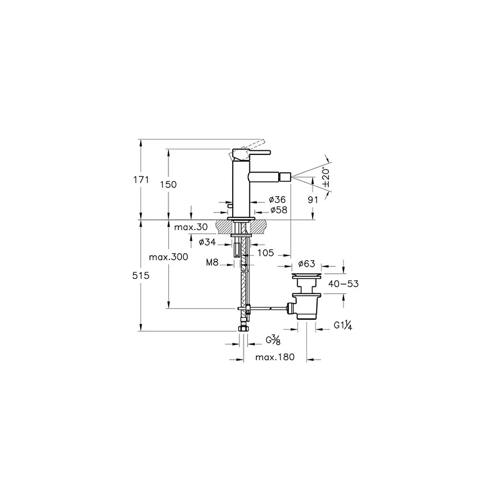 Vitra Origin Sifon Kumandalı Fırçalanmış Nikel Bide Bataryası A4255934 3