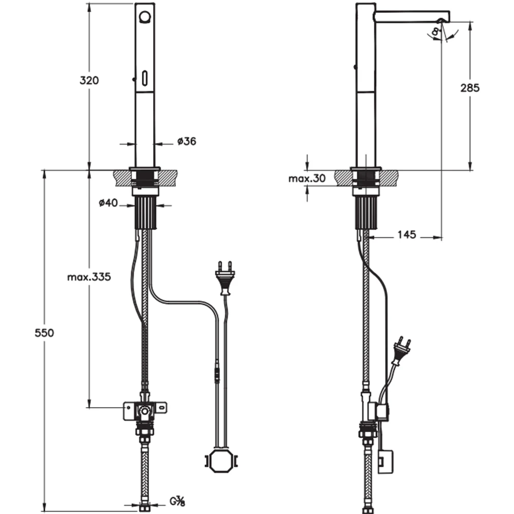 Vitra Origin Temassız Elektrikli Tek Su Girişli Soft Bakır Yüksek Lavabo Bataryası - A4722329 2