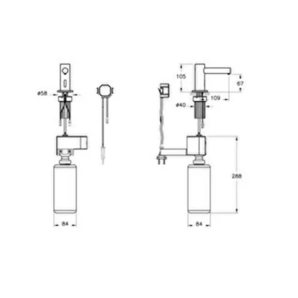 Vitra Origin Tezgah Üzeri Temassız Elektrikli Kısa Sıvı Sabunluk A44758 2