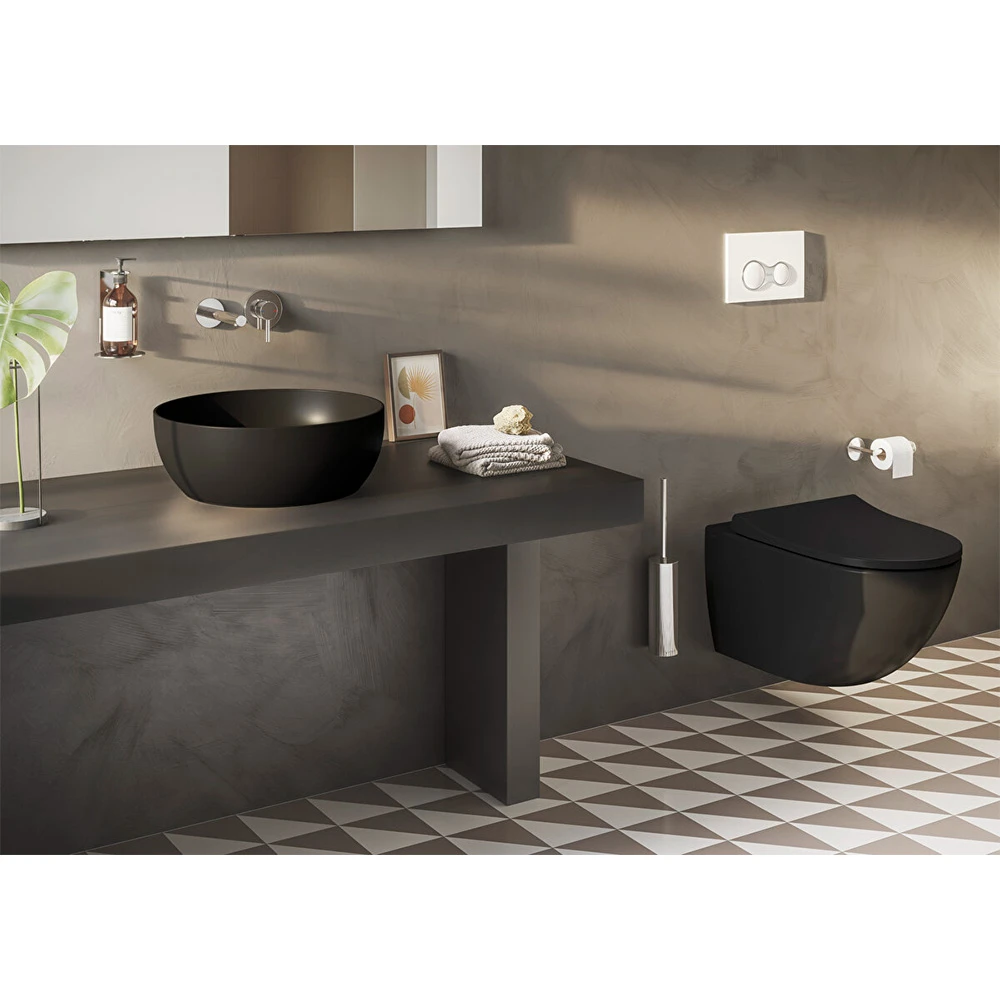 Vitra Outline 40x40 Cm Yuvarlak Mat Siyah Çanak Lavabo 5992B483-0016 2