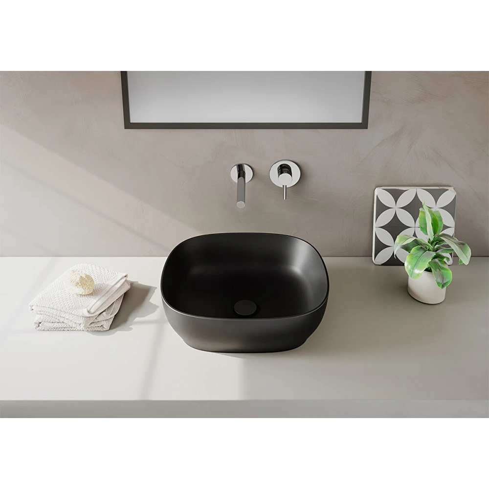 Vitra Outline 45x41 Cm Dikdörtgen Mat Siyah Çanak Lavabo 5994B483-0016 2