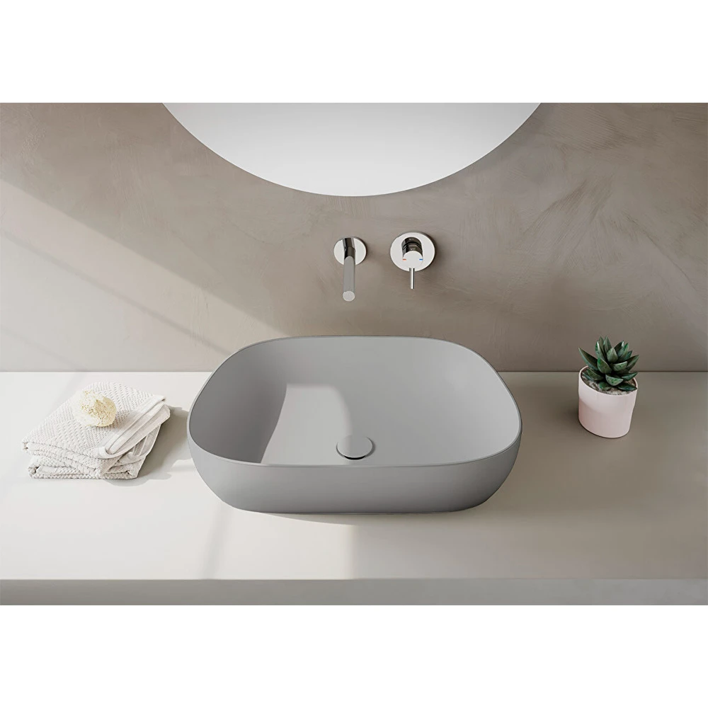 Vitra Outline 60x41 Cm Mat Taş Gri Çanak Lavabo 5993B476-0016 2