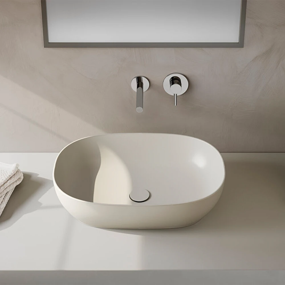 Vitra Outline Recycled 60x41 Cm Oval Mat Bej Çanak Lavabo - 7995B066-0016 2