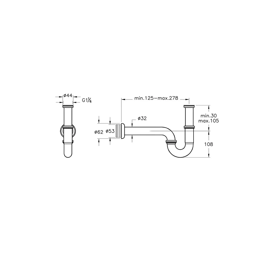 Vitra P Tipi Lavabo Sifonu A45117 2