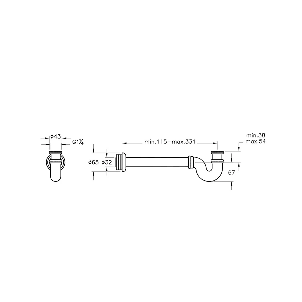 Vitra P Tipi Lavabo Sifonu A45118 2