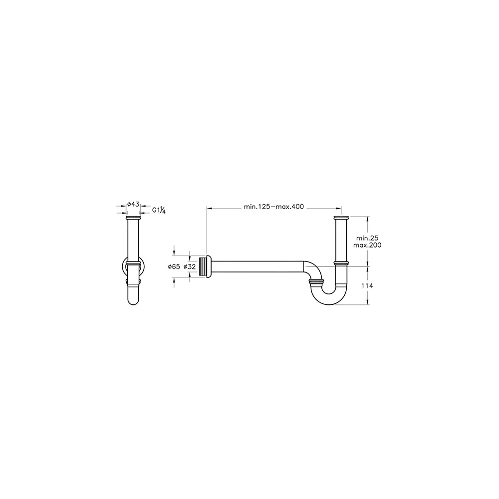 Vitra P Tipi Lavabo Sifonu A45151 2