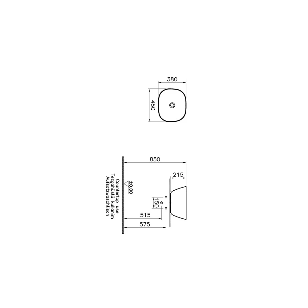 Vitra Plural 45x38 Cm Oval Mat Beyaz Çanak Lavabo 7811B401-0016 3