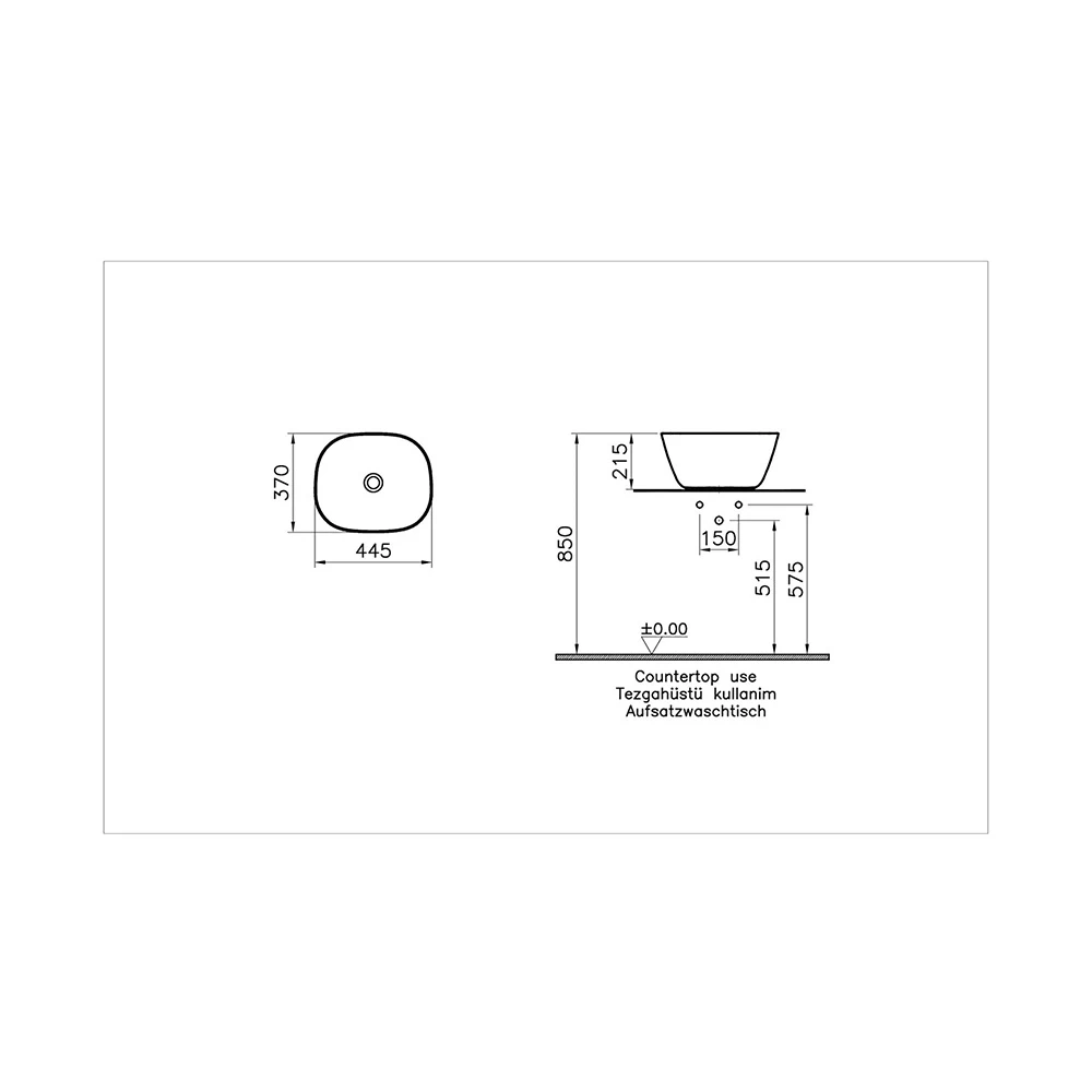 Vitra Plural 45x38 Cm Oval Mat Terra Rosa Çanak Lavabo 7811B477-0016 3