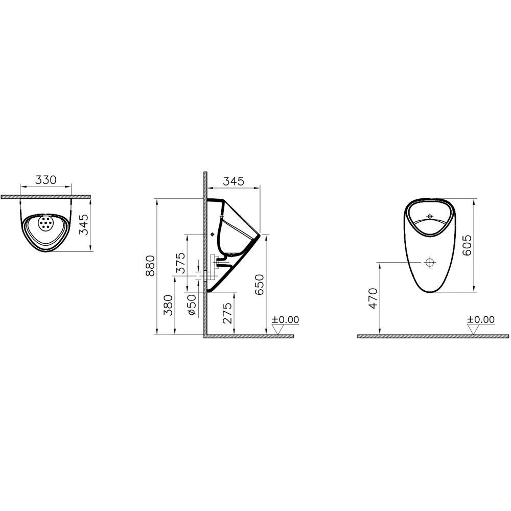Vitra Plural Mat Kum Beji Pisuvar - 7808B022-5331 2