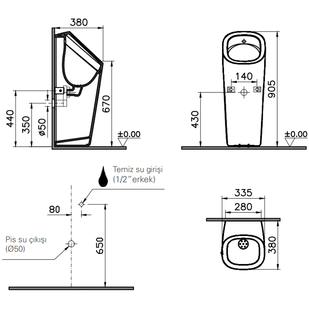 Vitra Plural Mat Kum Beji Pisuvar - 7809B022-5331 2