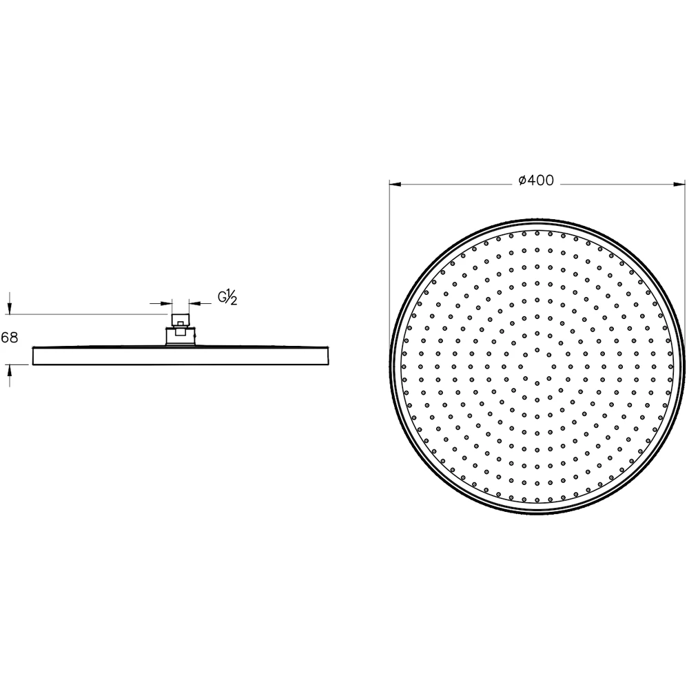 Vitra Prime Round 40 Cm 1 Fonksiyonlu Duş Başlığı - A45920 2