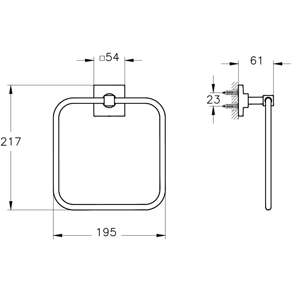 Vitra Root Kare Mat Siyah Havluluk - A4480336 2