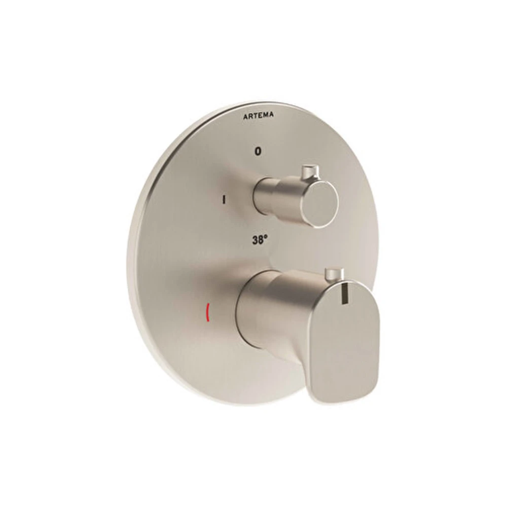Vitra Root Round Ankastre Fırçalanmış Nikel Termostatik Banyo Bataryası A4325834