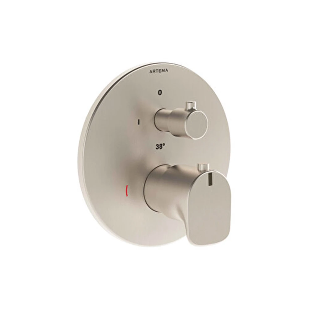 Vitra Root Round Ankastre Fırçalanmış Nikel Termostatik Banyo Bataryası A4334834