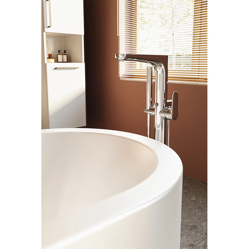 Vitra Root Round El Duşlu Yerden Küvet Bataryası A42741 2