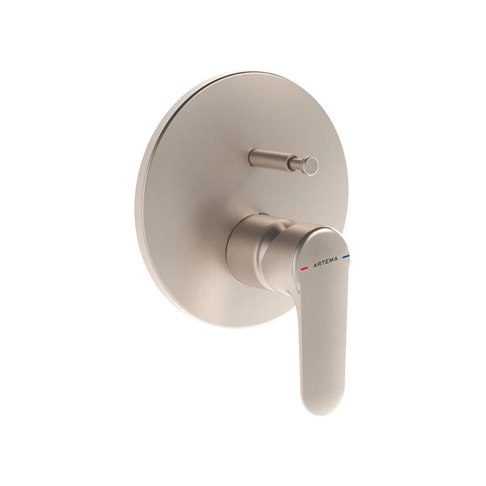 Vitra Root Round Fırçalanmış Nikel Ankastre Banyo Bataryası A4272734