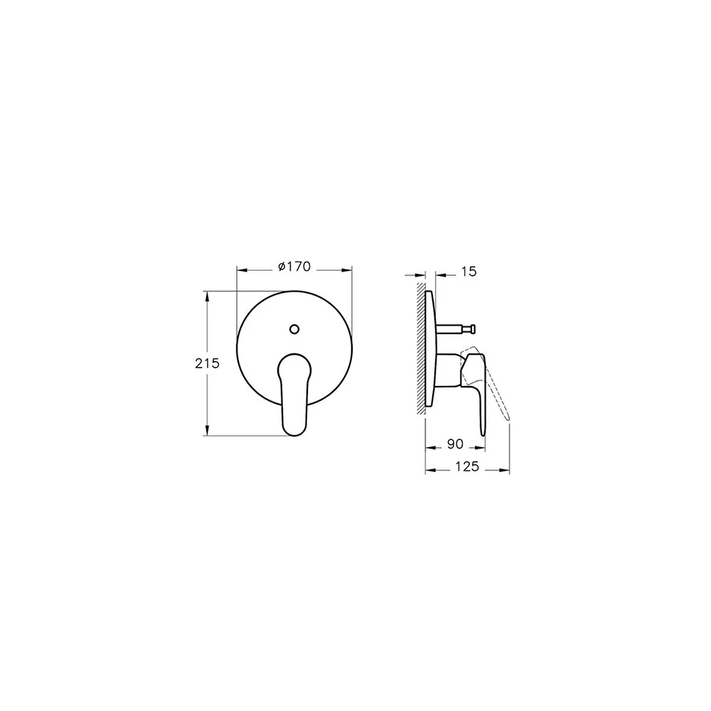 Vitra Root Round Fırçalanmış Nikel Ankastre Banyo Bataryası A4272734 2