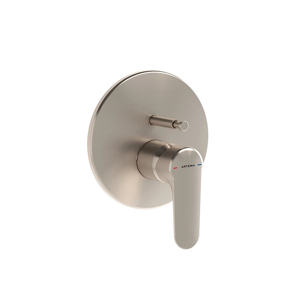 Vitra Root Round Fırçalanmış Nikel Ankastre Banyo Bataryası A4283034