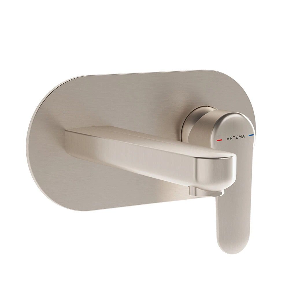 Vitra Root Round Fırçalanmış Nikel Ankastre Lavabo Bataryası A4272134