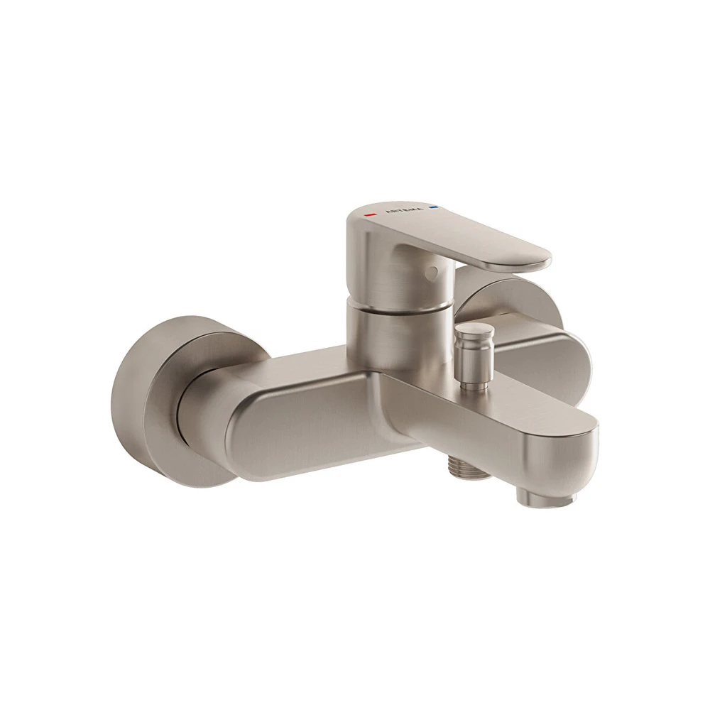 Vitra Root Round Fırçalanmış Nikel Banyo Bataryası A4272534