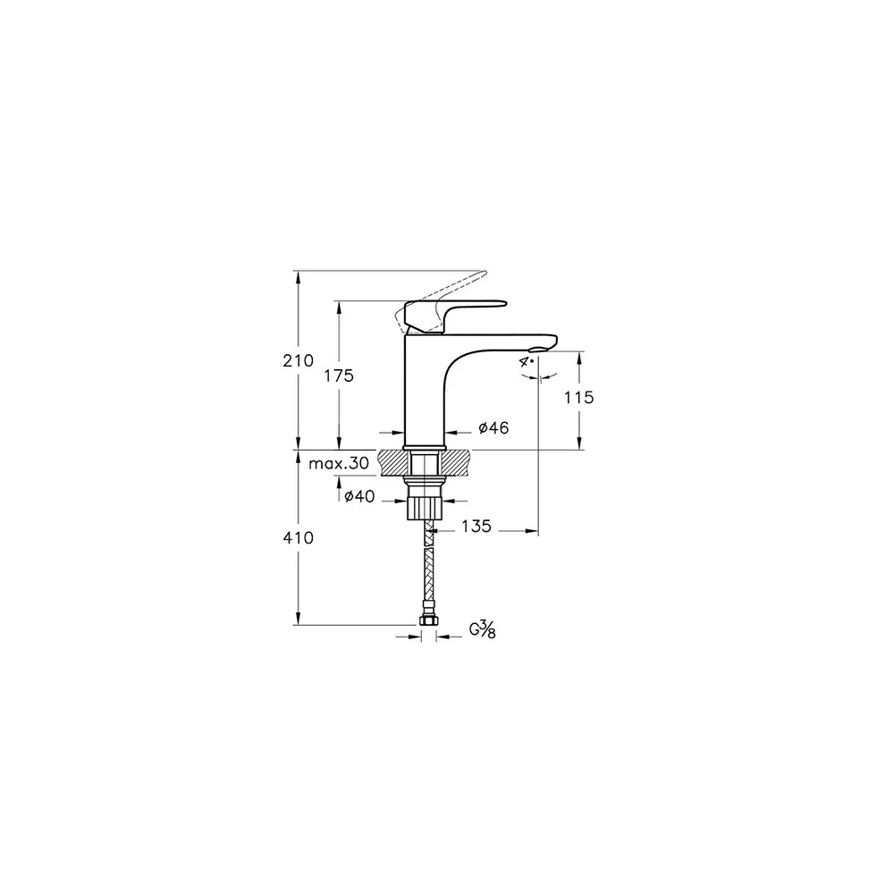 Vitra Root Round Fırçalanmış Nikel Yüksek Lavabo Bataryası A4270634 2
