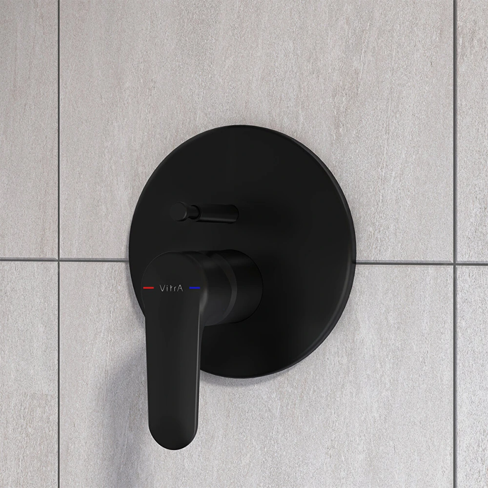 Vitra Root Round Mat Siyah Ankastre Banyo Bataryası A4283036 2