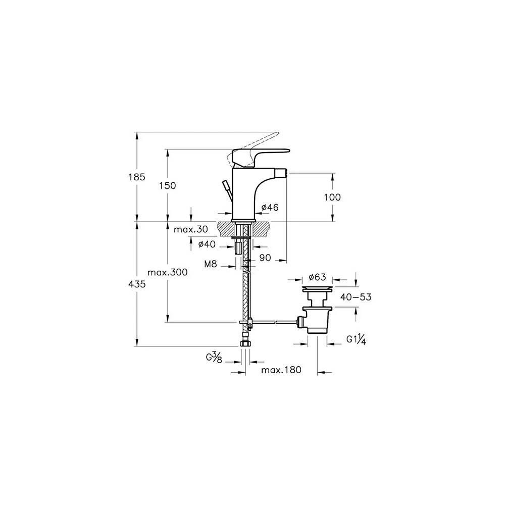 Vitra Root Round Sifon Kumandalı Mat Siyah Bide Bataryası A4272436 2