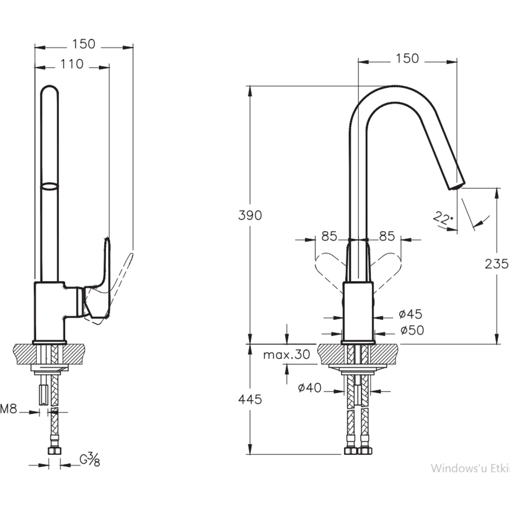 Vitra Root Round Soft Altın Eviye Bataryası - A4274274 2