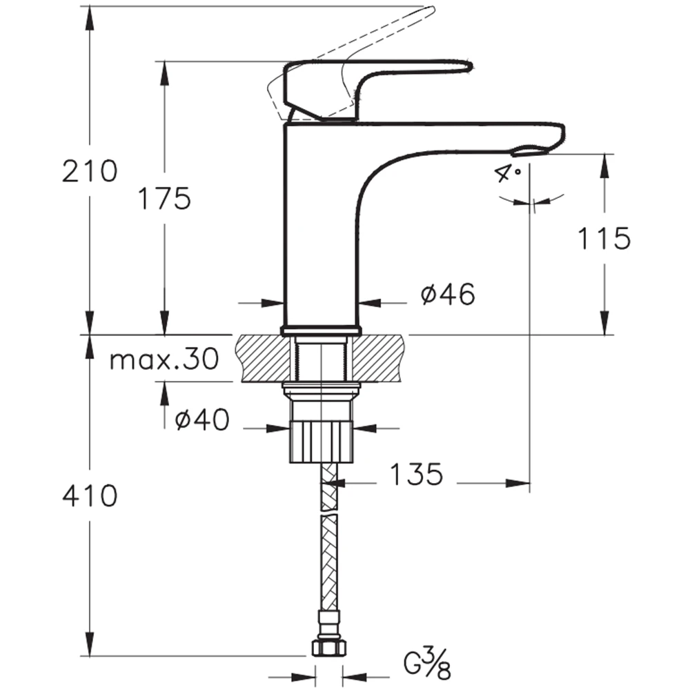 Vitra Root Round Soft Altın Yüksek Lavabo Bataryası - A4270674 2