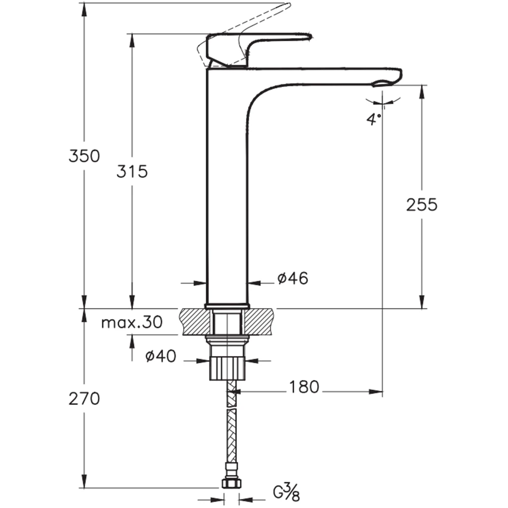 Vitra Root Round Soft Altın Yüksek Lavabo Bataryası - A4270774 3